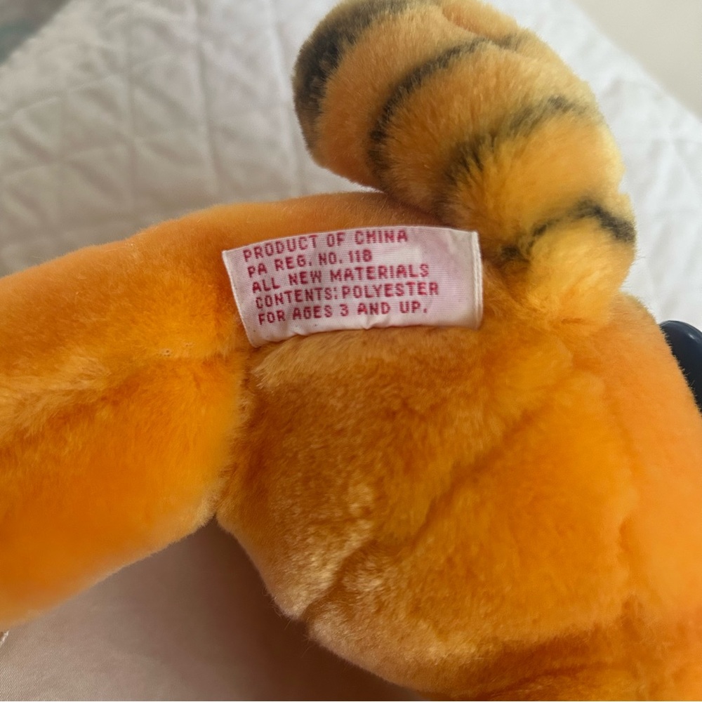 Vintage 80s Garfield Window Cling Make My Day Plush Suction Cup Car Display RARE - Picture 9 of 11